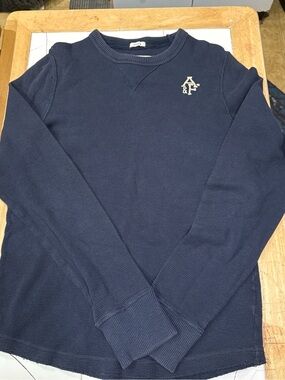 Abercrombie & Fitch Navy Long Sleeve Waffle Thermal Shirt
